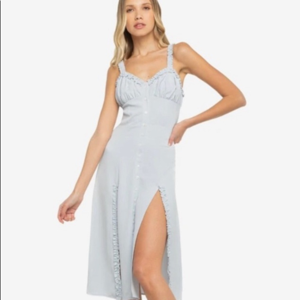 Lani the Label pale blue midi dress. Size Small.